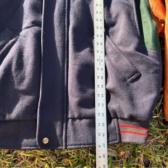 Vintage Gant Wool & Leather Varsity Color Block Bomber Wool Flyer Jacket Mens XL - Picture 10 of 12